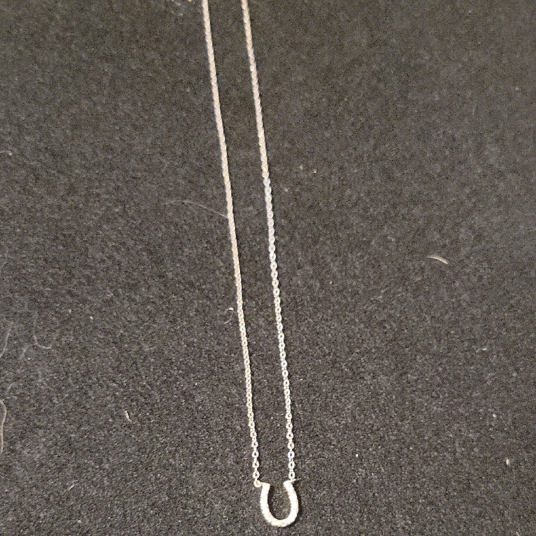 Minimal Silver Horseshoe Necklace - Lucky Charm Pendant 15$